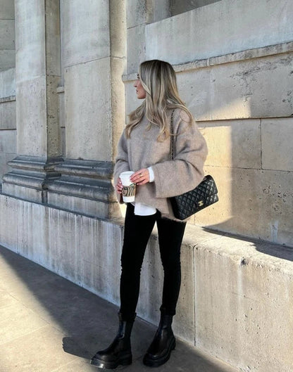 Calliope™ l Effen Ronde Kraag Casual Losse Pullover