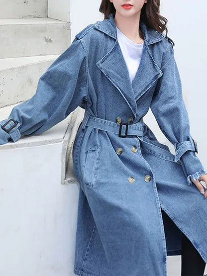 Mila™ l Denim Double Breasted Trenchcoat