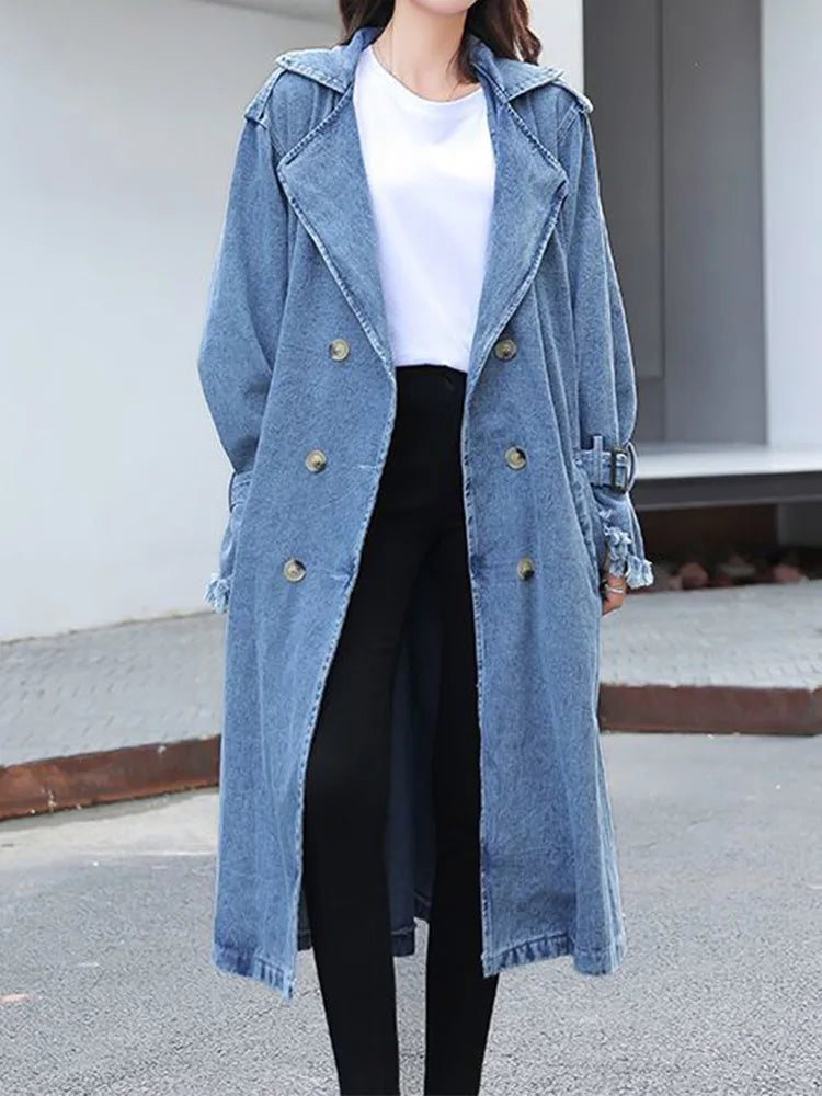 Mila™ l Denim Double Breasted Trenchcoat