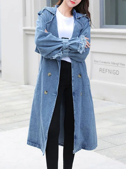 Mila™ l Denim Double Breasted Trenchcoat