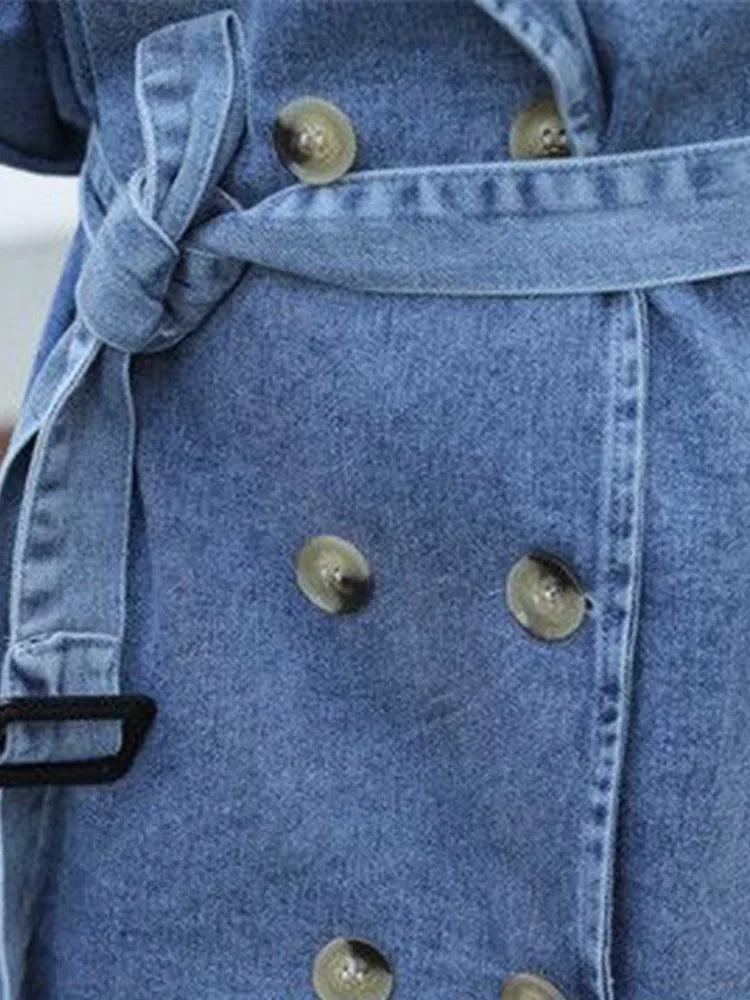 Mila™ l Denim Double Breasted Trenchcoat