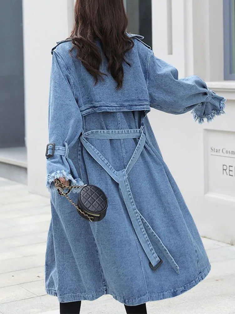 Mila™ l Denim Double Breasted Trenchcoat
