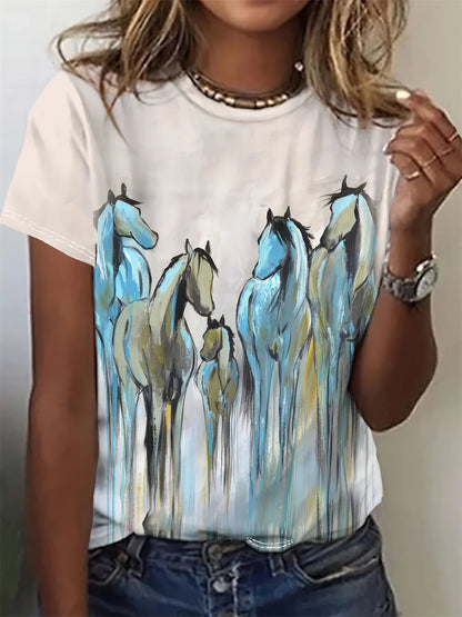 Fleur™ | 3D Paarden Print Tshirt