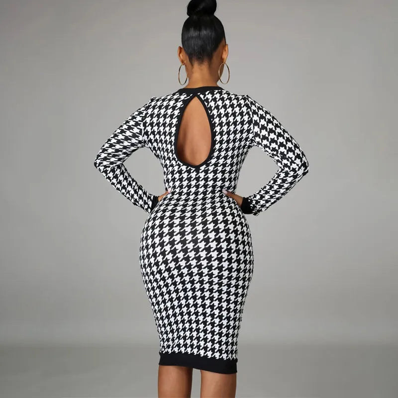 Paisley™ l Houndstooth Midi Jurk