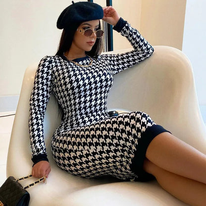 Paisley™ l Houndstooth Midi Jurk