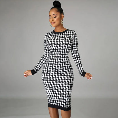 Paisley™ l Houndstooth Midi Jurk