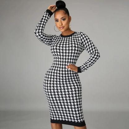 Paisley™ l Houndstooth Midi Jurk