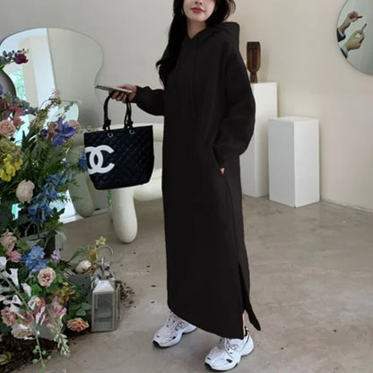 Dilena™ l Fleece Thicken Hooded Dress