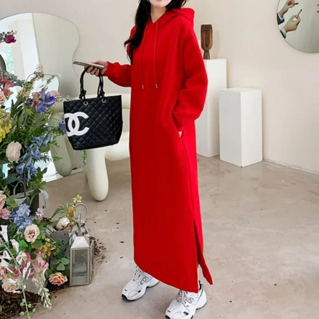 Dilena™ l Fleece Thicken Hooded Dress