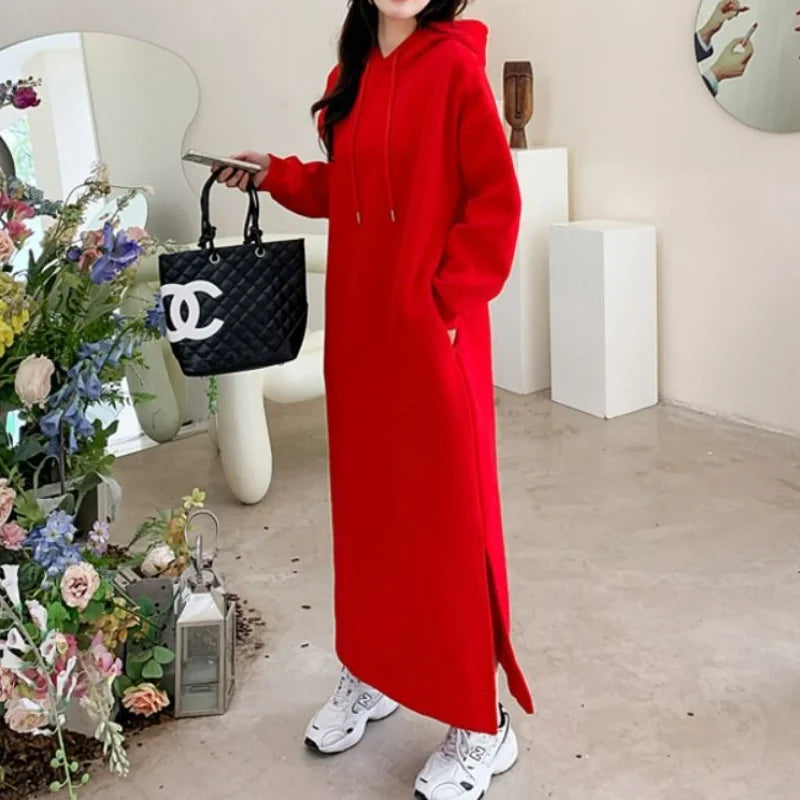 Dilena™ l Fleece Thicken Hooded Dress