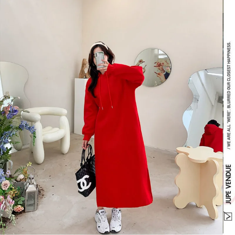 Dilena™ l Fleece Thicken Hooded Dress