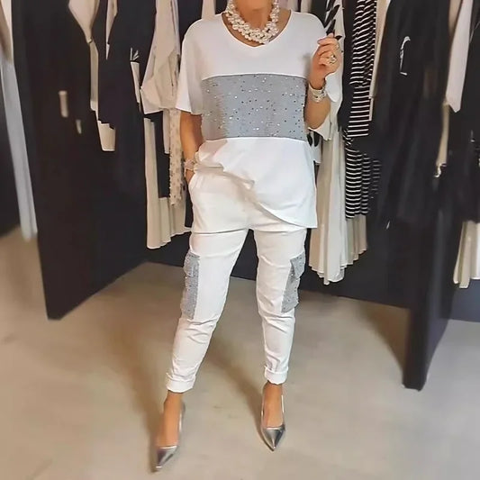 Zilla™ | Tweedelige T-shirt & broek met korte mouwen