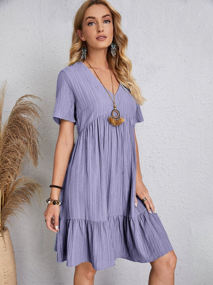 Cina™ l Retro V-hals losse casual jurk