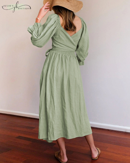 Helia™ | Franse Jurk met Flaire Mouwen
