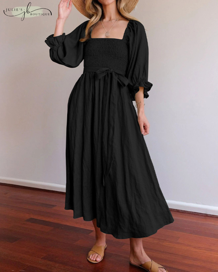 Helia™ | Franse Jurk met Flaire Mouwen
