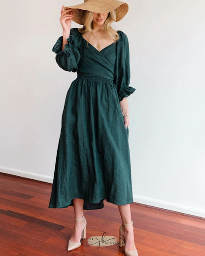 Helia™ | Franse Jurk met Flaire Mouwen