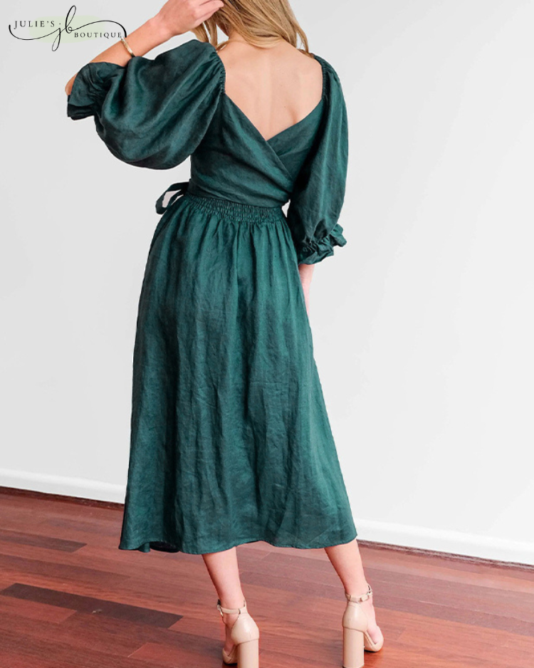 Helia™ | Franse Jurk met Flaire Mouwen