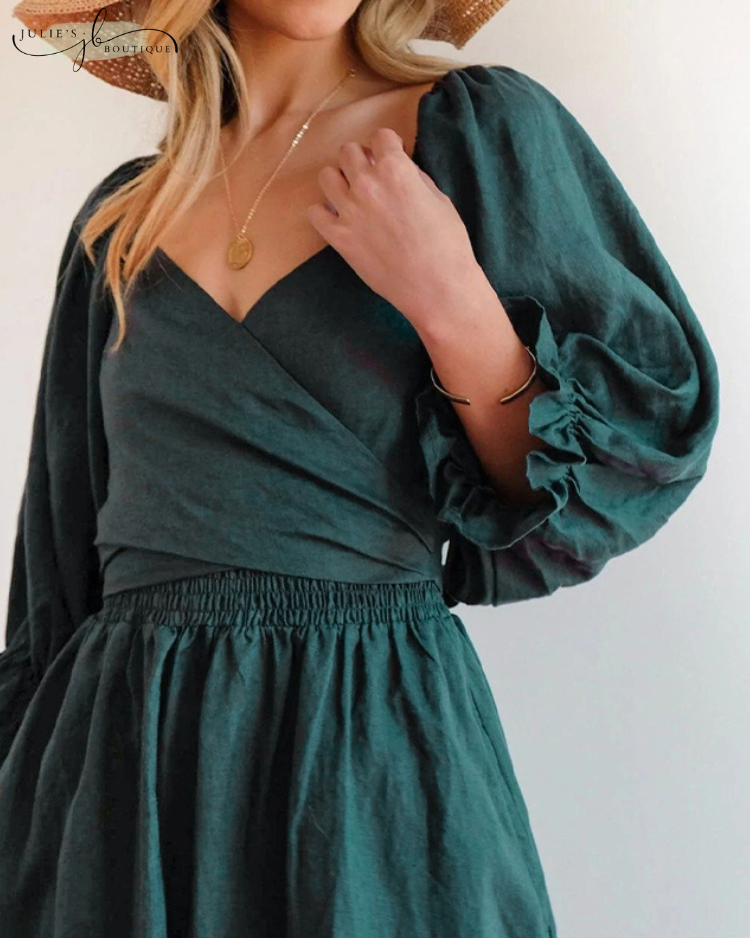 Helia™ | Franse Jurk met Flaire Mouwen