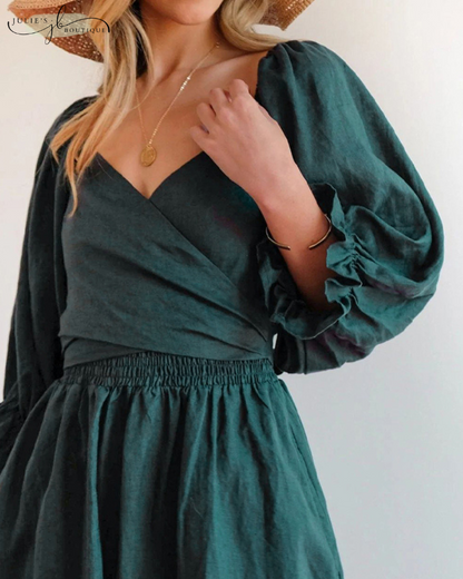 Helia™ | Franse Jurk met Flaire Mouwen