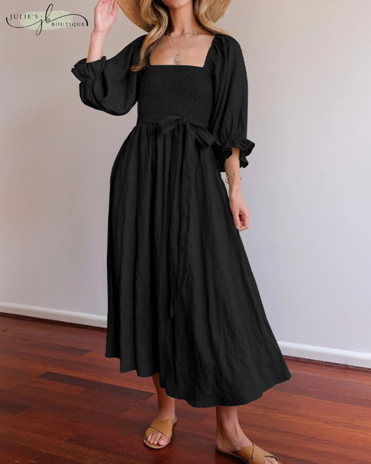 Helia™ | Franse Jurk met Flaire Mouwen