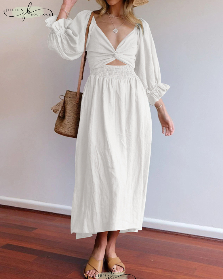 Helia™ | Franse Jurk met Flaire Mouwen