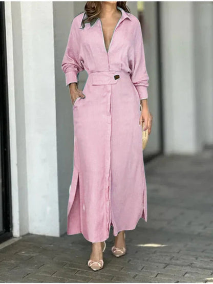 Angelina™ l Lange Elegante jurk met V hals