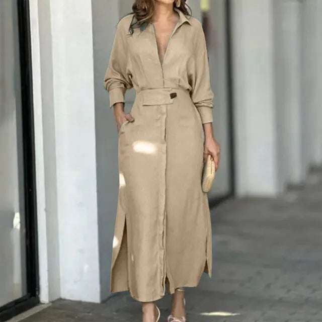 Angelina™ l Lange Elegante jurk met V hals