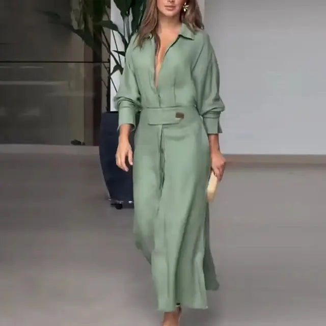 Angelina™ l Lange Elegante jurk met V hals