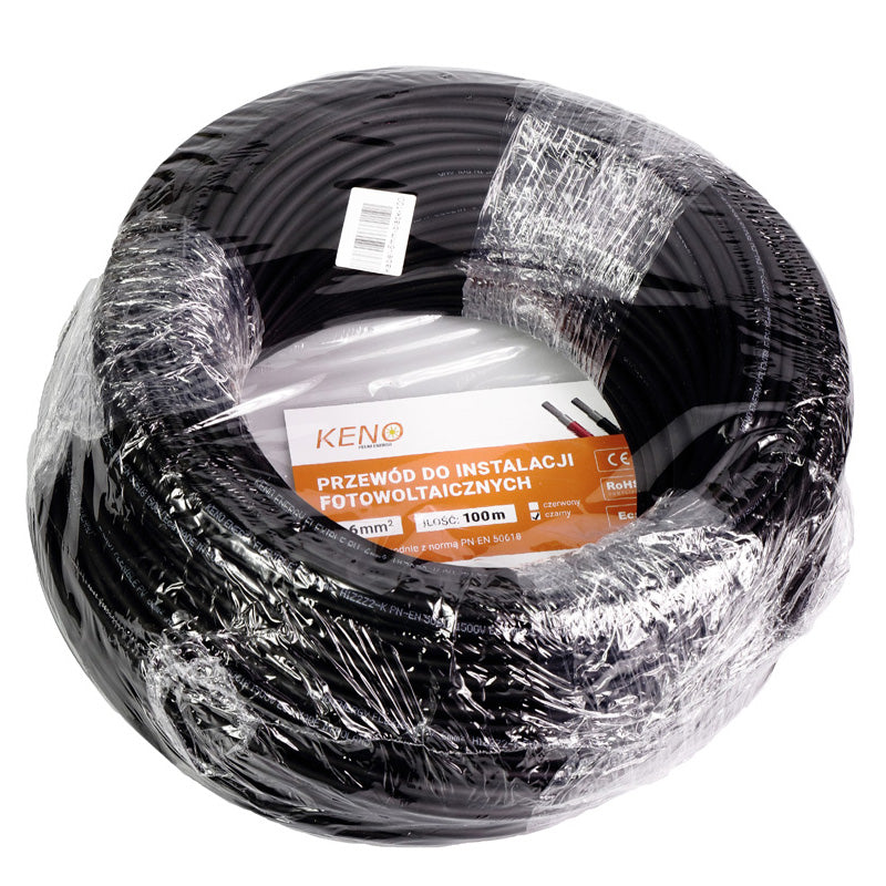 KENO 6mm² Zwart Kabel 100m