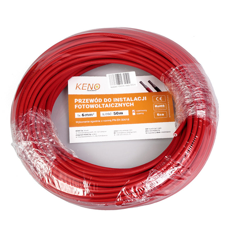 KENO 6mm Rood Kabel 50m