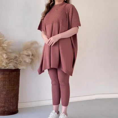 Melanie™| Gebreid Shirt met Ronde Hals en Broek