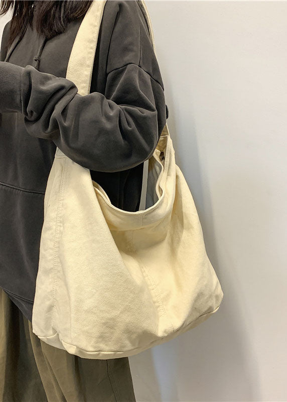 Marit™| Retro Witte Canvas Schoudertas