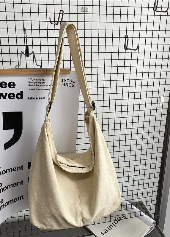 Marit™| Retro Witte Canvas Schoudertas