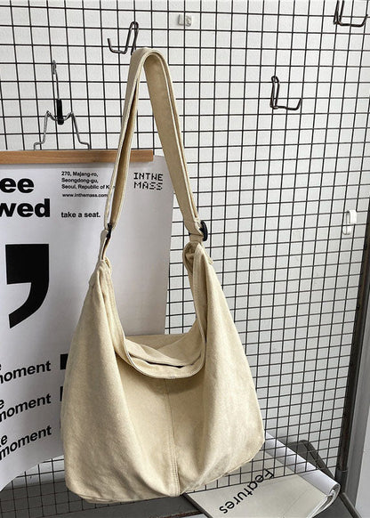 Marit™| Retro Witte Canvas Schoudertas