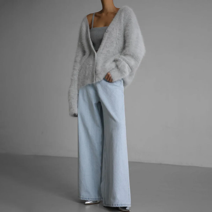 Elra™ | Luxe Dames Fuzzy Gebreide Cardigan met Knopen