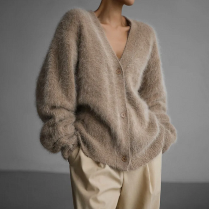 Elra™ | Luxe Dames Fuzzy Gebreide Cardigan met Knopen