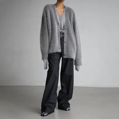 Elra™ | Luxe Dames Fuzzy Gebreide Cardigan met Knopen