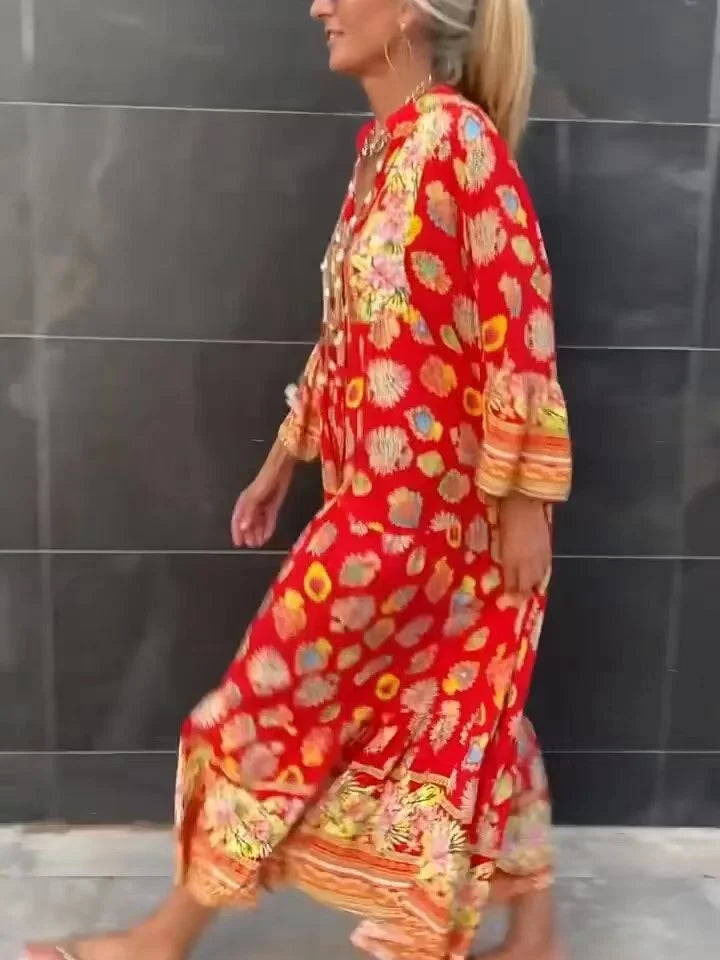 Minete™ | Zomer Boho Maxi Jurk in Oranje