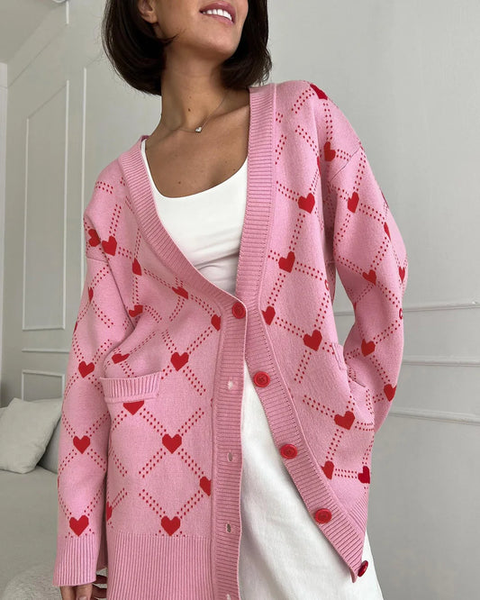 Sage™| Hartprint V-hals Los Vest