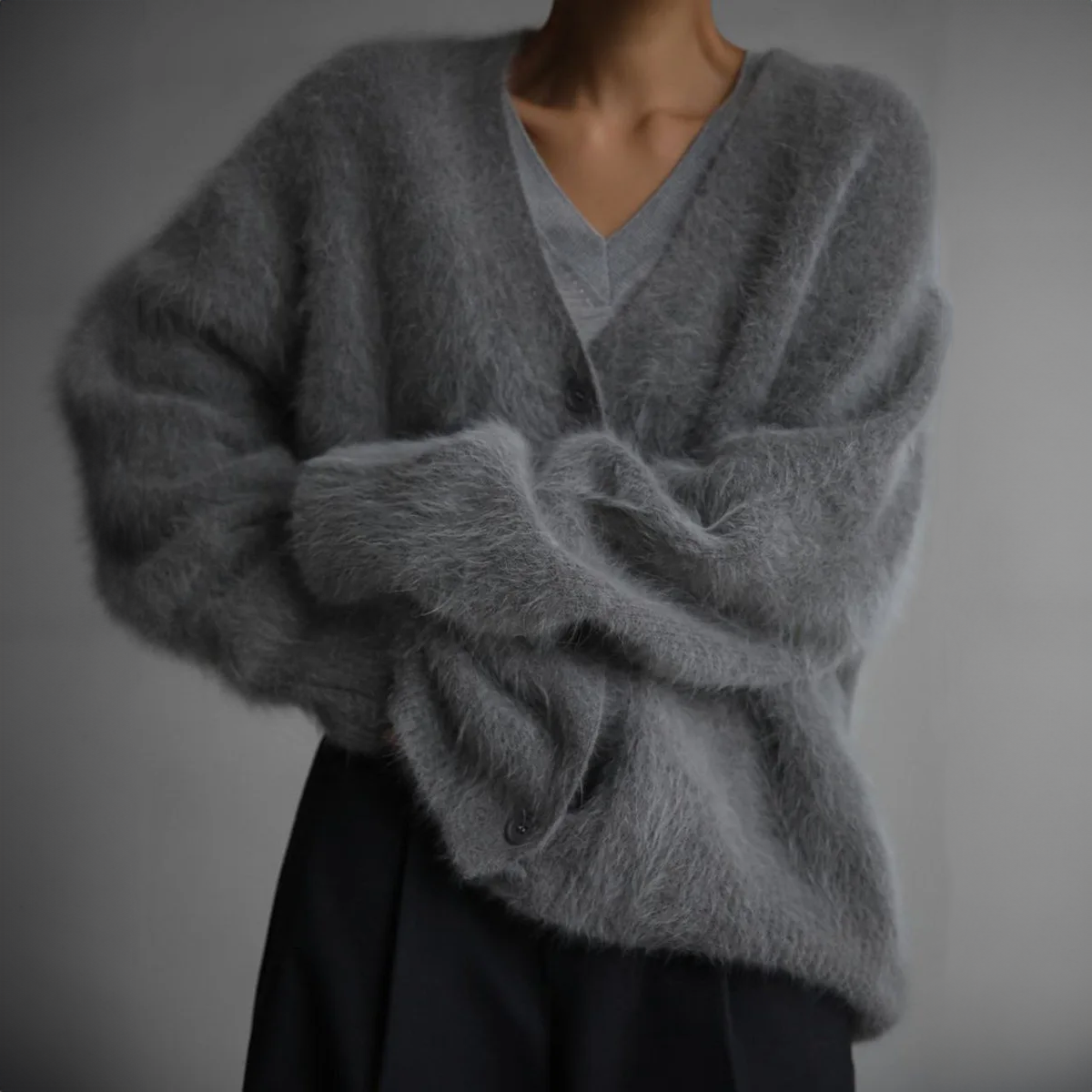 Elra™ | Luxe Dames Fuzzy Gebreide Cardigan met Knopen