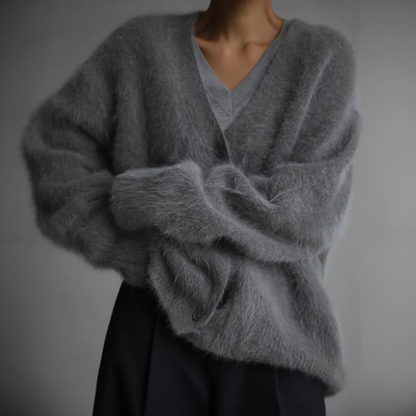Elra™ | Luxe Dames Fuzzy Gebreide Cardigan met Knopen