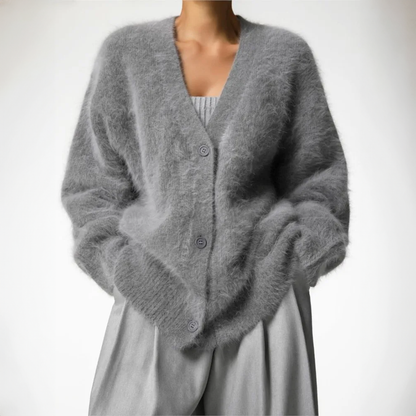 Elra™ | Luxe Dames Fuzzy Gebreide Cardigan met Knopen