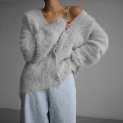 Elra™ | Luxe Dames Fuzzy Gebreide Cardigan met Knopen