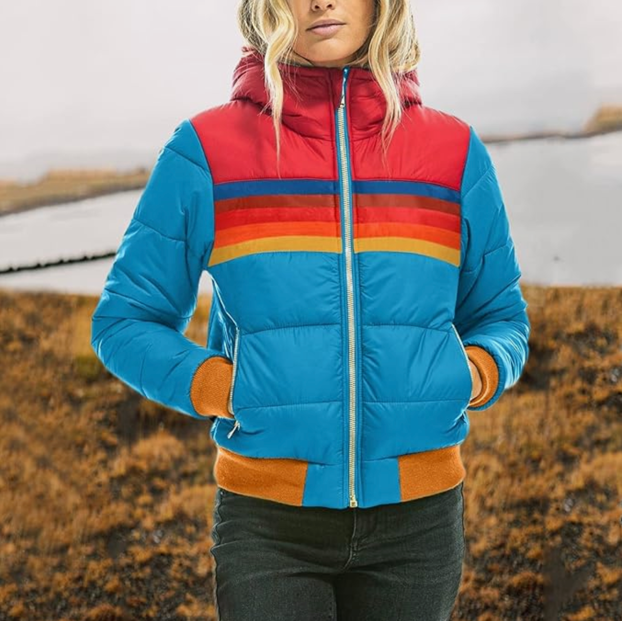Molly™ | Regenbogen Retro Geïsoleerde Jas
