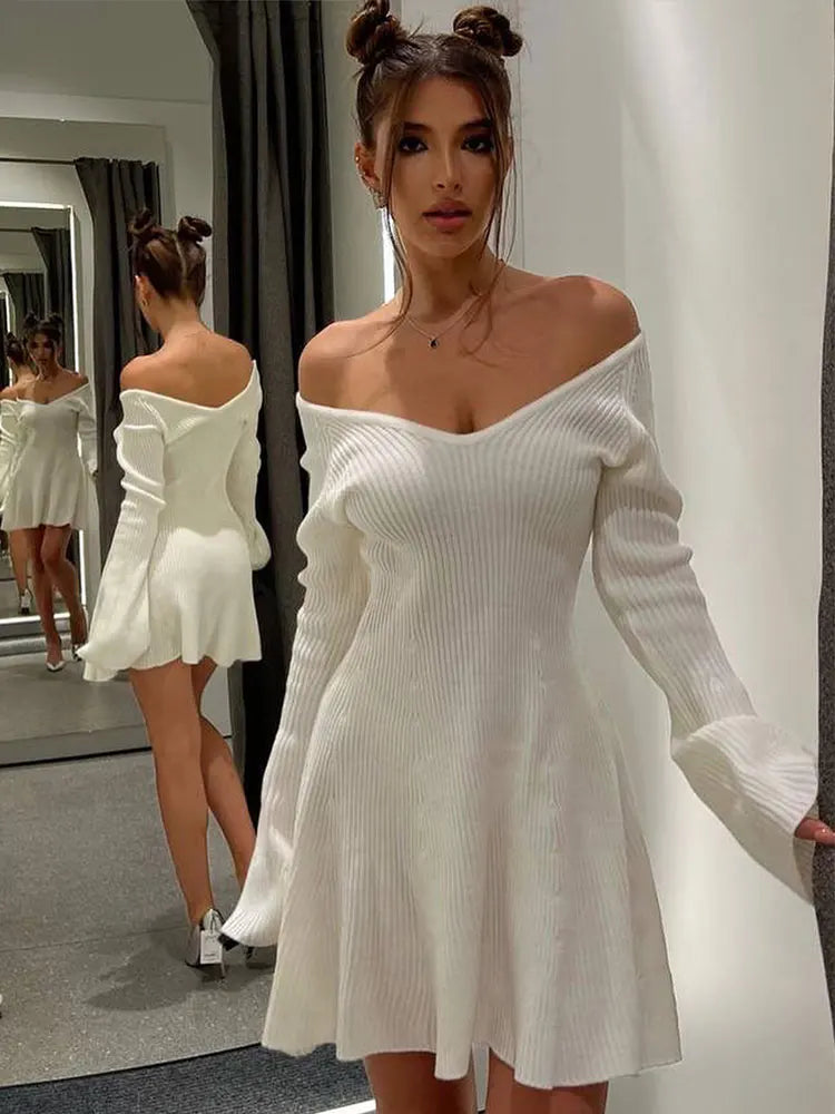 Nerissa™ l Off Shoulder Mini A-line Dress