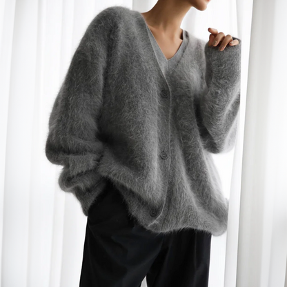 Elra™ | Luxe Dames Fuzzy Gebreide Cardigan met Knopen