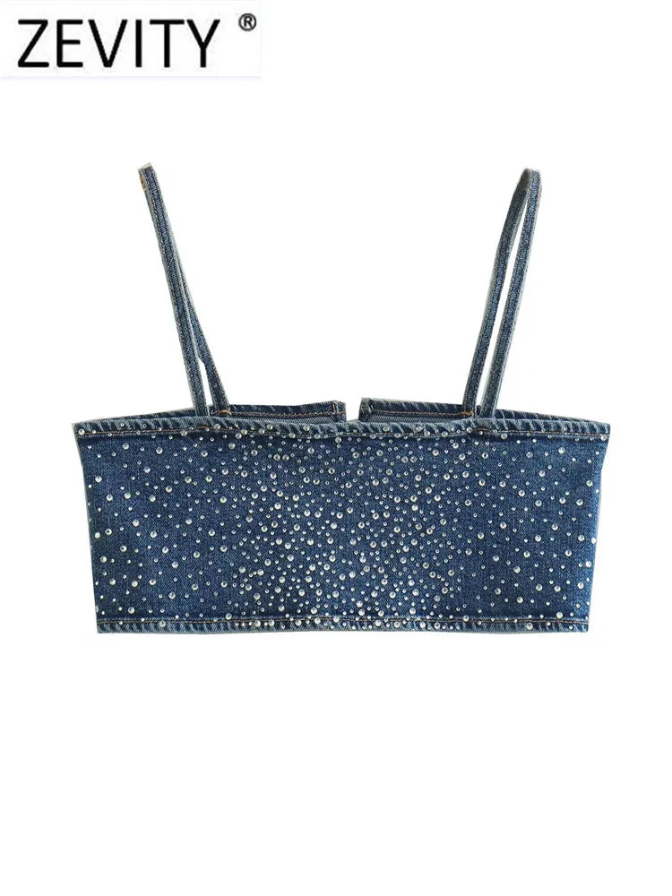 Zevity™ l  Denim Chic Crop Top