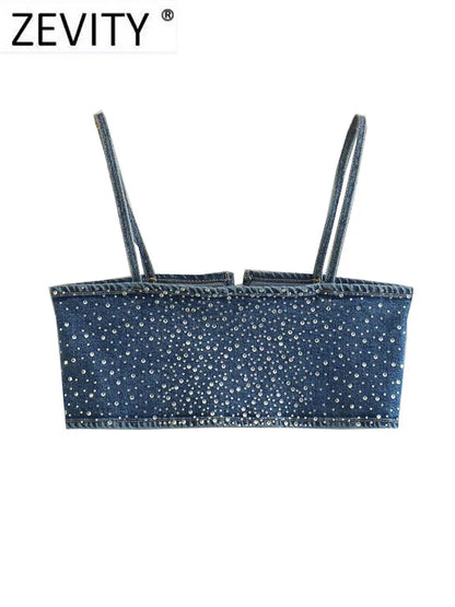 Zevity™ l  Denim Chic Crop Top