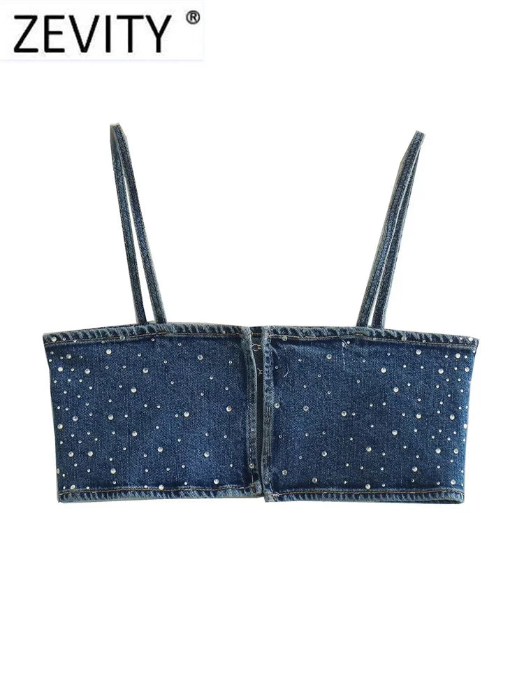 Zevity™ l  Denim Chic Crop Top