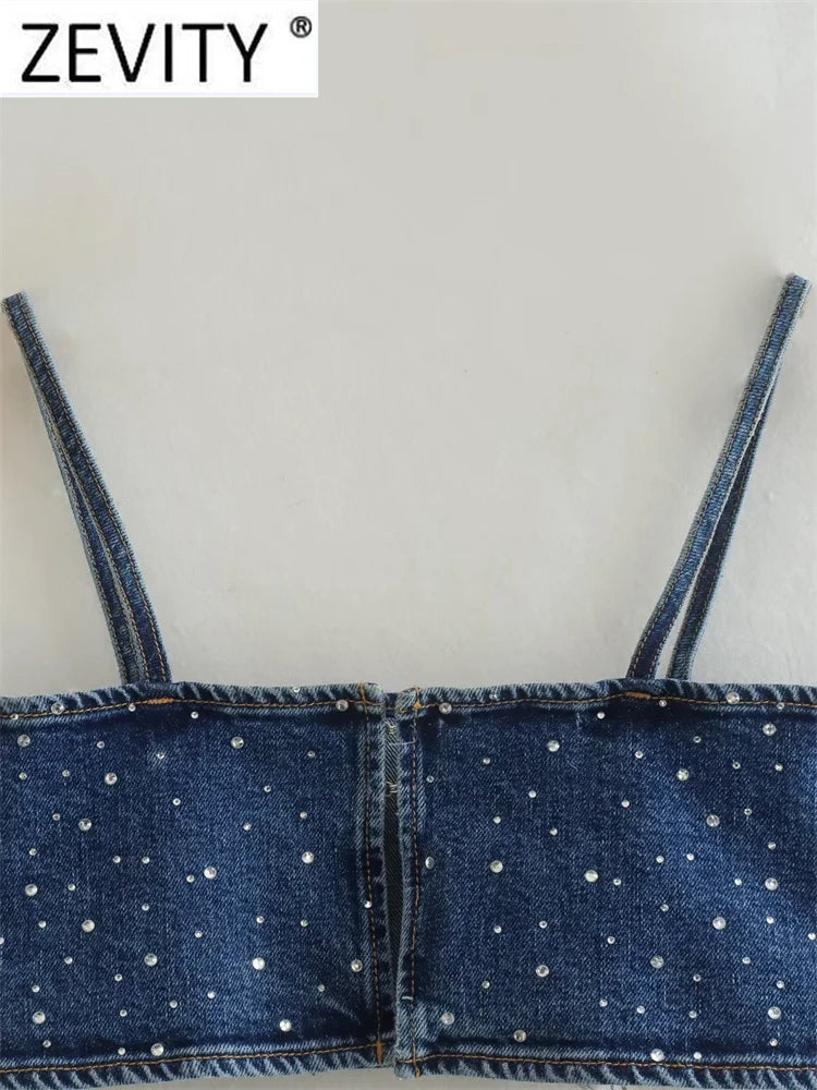 Zevity™ l  Denim Chic Crop Top